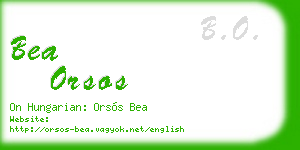 bea orsos business card